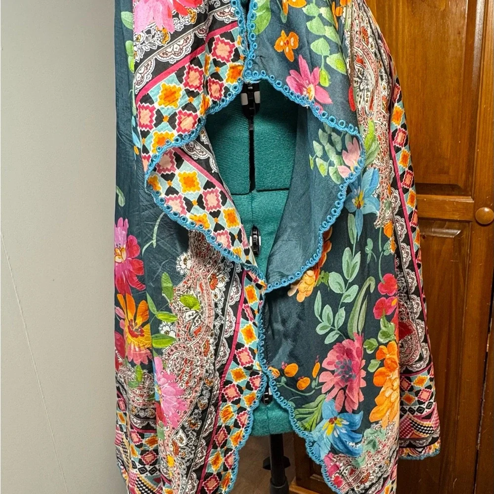 Johnny Was 100% Silk Magdalene Poncho - Size XL - Picture 8 of 16
